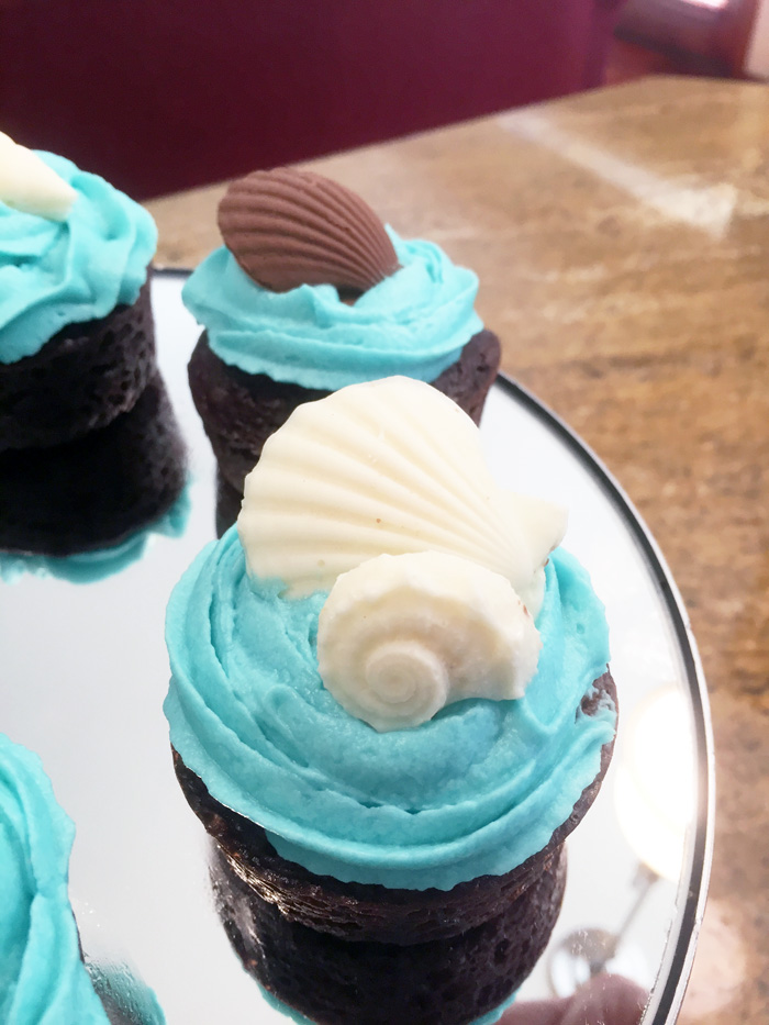 Molded Chocolate Shells on cupcakes - chocolate molds