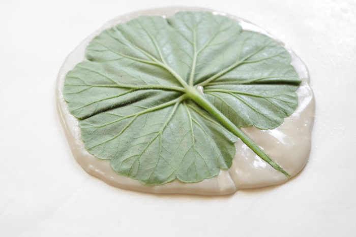 DIY Leaf Imprint Clay Bowls- second leaf design