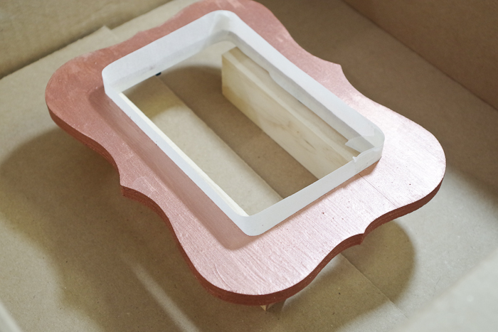 DIY Resin Coated Copper Picture Frame - tape off inner section
