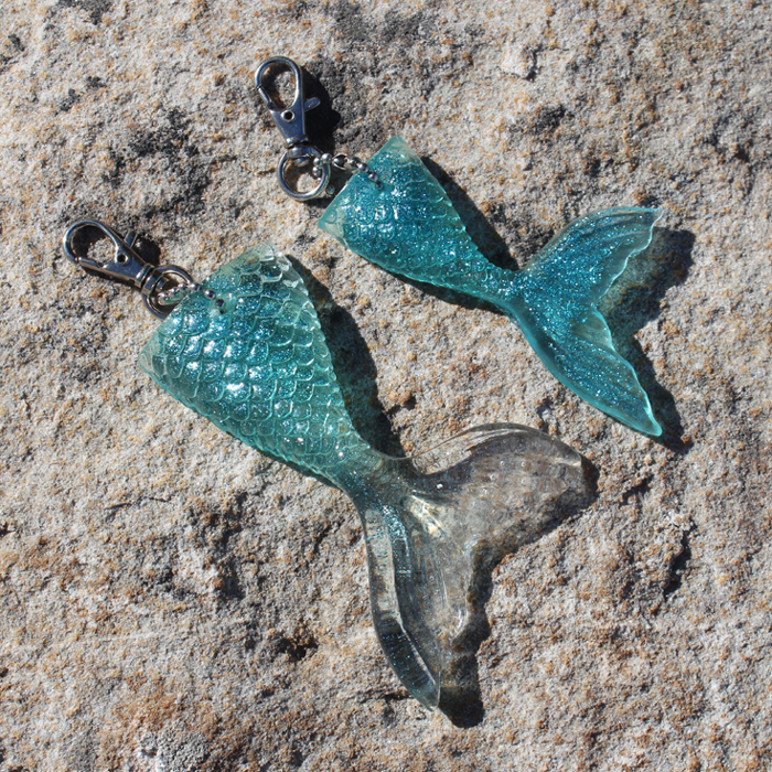 Mermaid Tail Glitter Resin Keychain Charms - Resin Crafts Blog