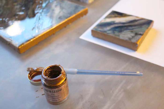 Poured Resin Gold Leaf Canvas Gallery Art! - Resin Crafts