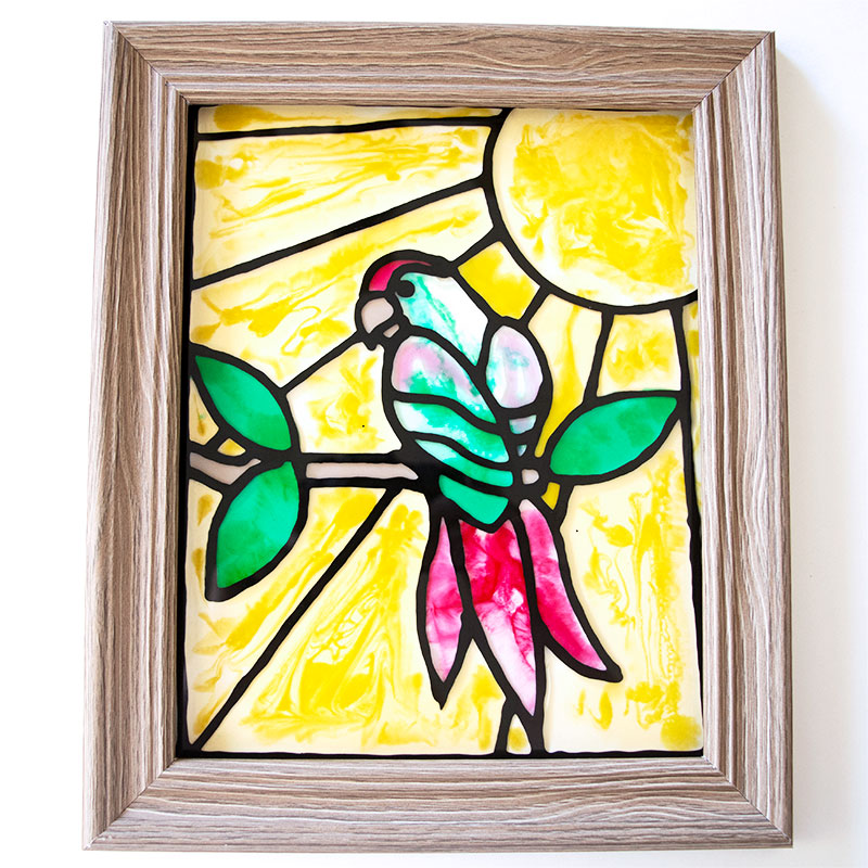 Easy DIY Faux Stained Glass Suncatcher with