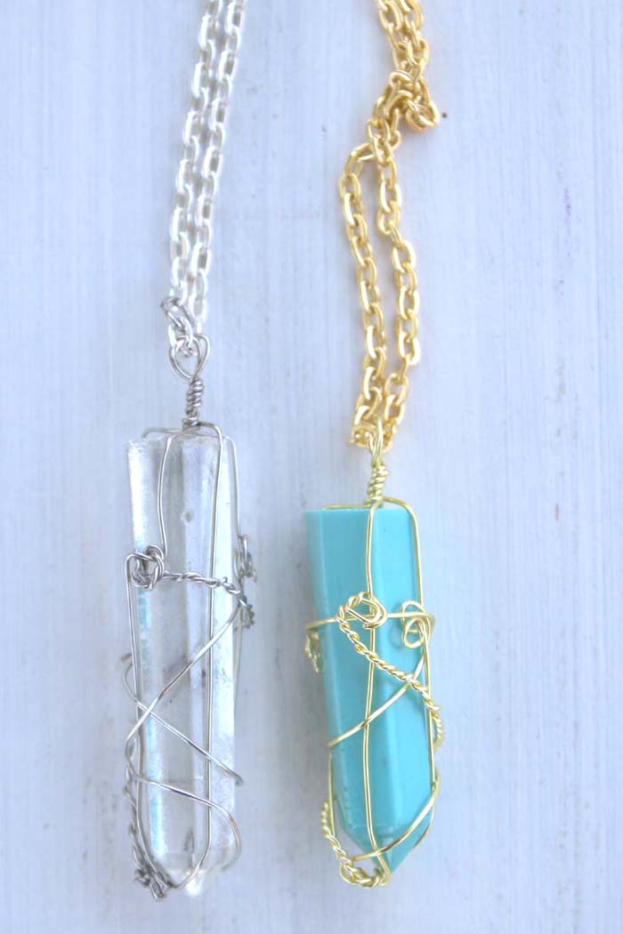 Reiki Healing Jewelry Natural Stone Pendant Wire Wrap Hexagonal Bullet  Amethysts Quartz Crystal Necklace Pendulum Chakra Pendulo - AliExpress