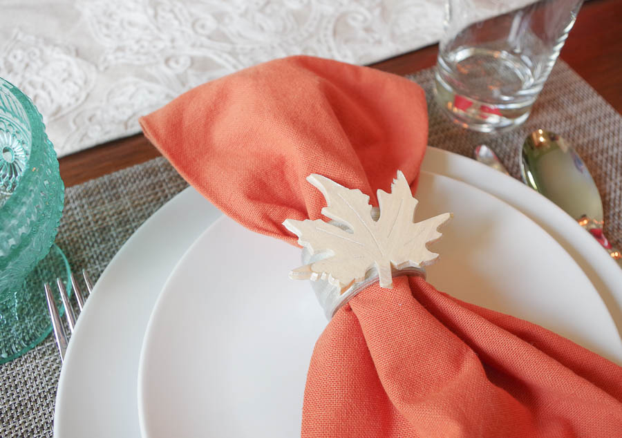 Park Designs 4 Assorted Fall Leaf Napkin Rings