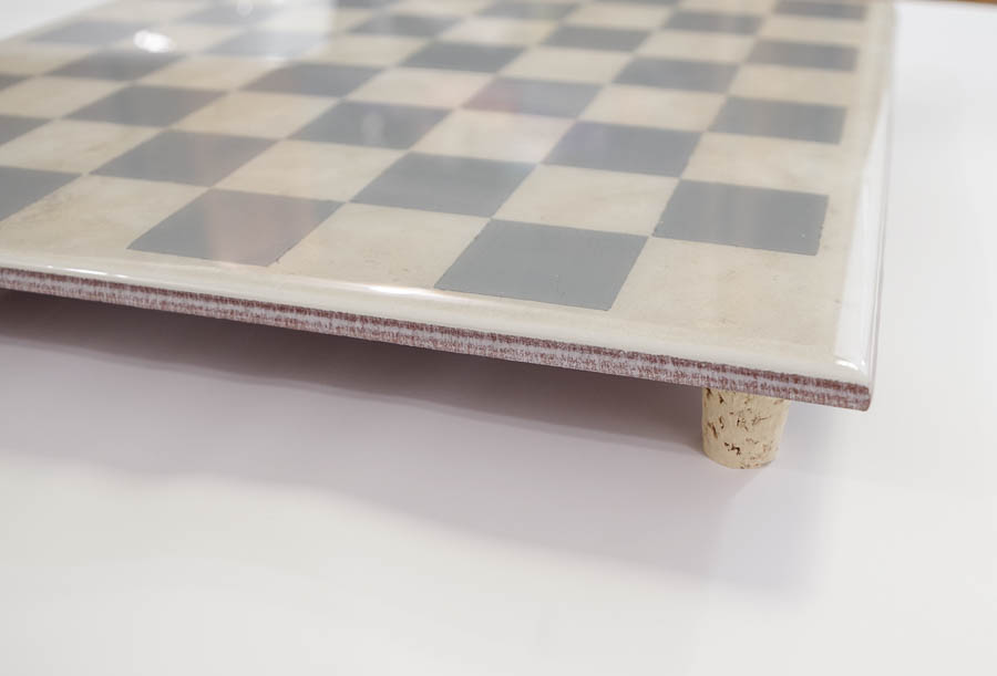 Upcycle Tile to Resin Coated Chess Board - let super glue dry