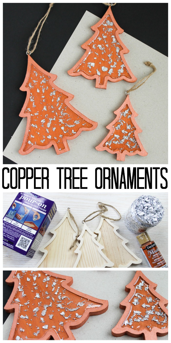 Make these copper tree Christmas ornaments for your Christmas tree this holiday season! #christmas #christmastree #christmasornaments