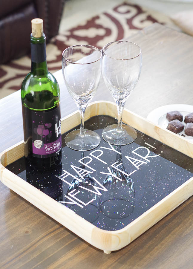 Happy New Year Glitter Resin Tray- final photo vertical