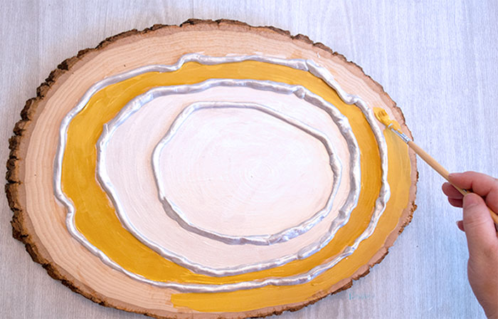 Painted Wood Slice Geode