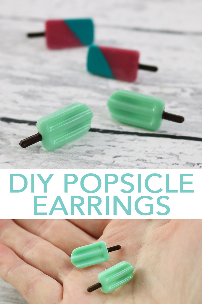 Learn how to make DIY popsicle earrings with this simple tutorial using 2 part epoxy casting resin! #resin #summer #popsicle