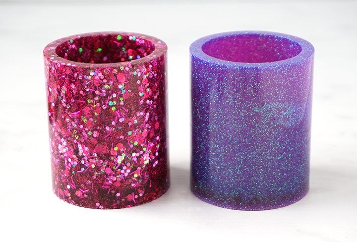 Glittered Resin Pencil Cups Empty