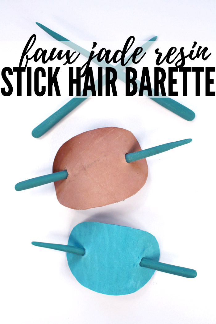 Make a fashionable stick barrette for hair with Easy Sculpt resin and scrap tooling leather. 
