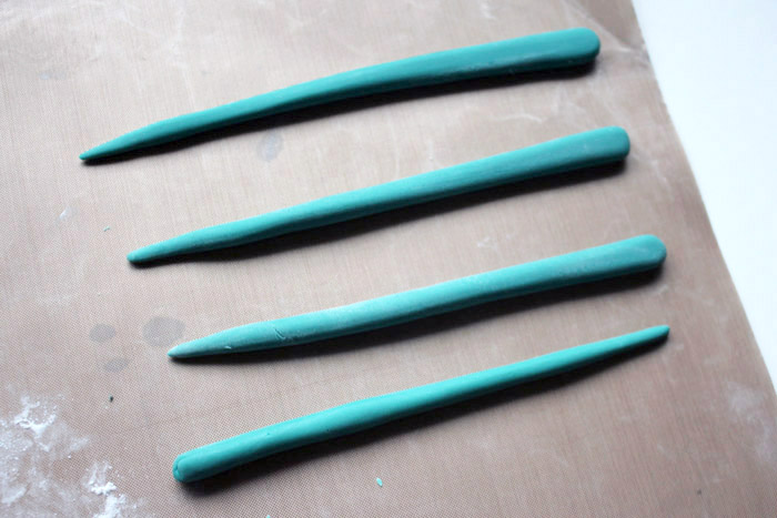 Stick barrettes made with Easy Sculpt Resin clay