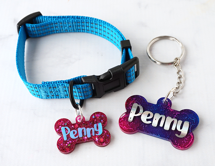 Resin Dog Tag and Keychain