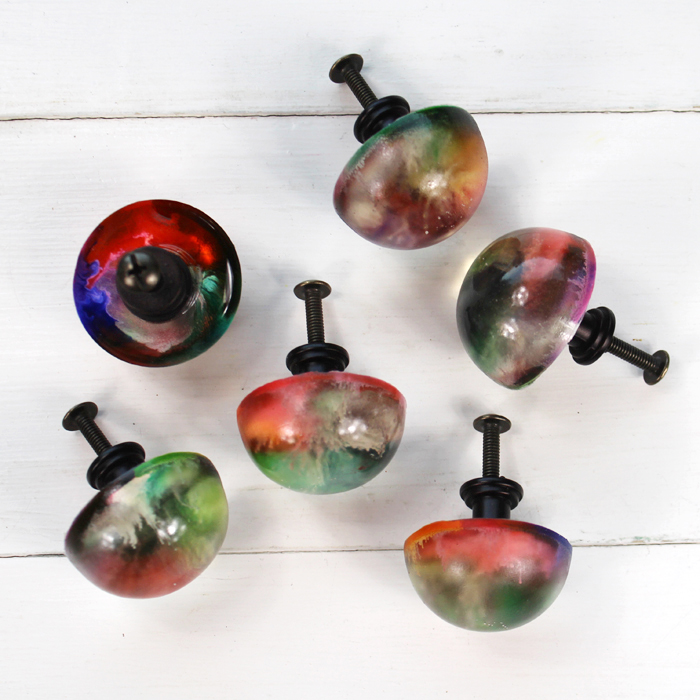alcohol ink resin knobs