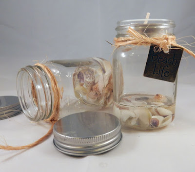Candles by the Sea Shore with Resin