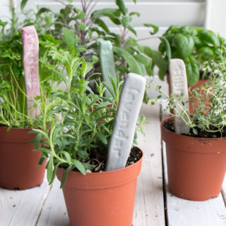 Adorable! DIY Plant labels. Make stamped clay markers for your herb garden.