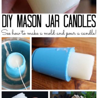 With these DIY candle making techniques, you can make mason jar candles! These mason jar shaped candles would make great gifts!