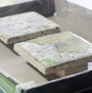 Geographic Tile Coasters - Ultra Seal all dried