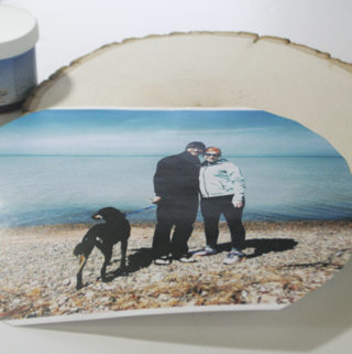 Glossy Wood Slice Photo Transfer – beginning supplies for transfer
