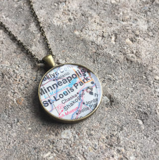 Resin Map Pendant - completed