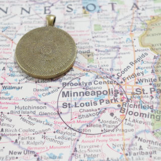 Resin Map Pendant using EasyCast - traced area of map to cut