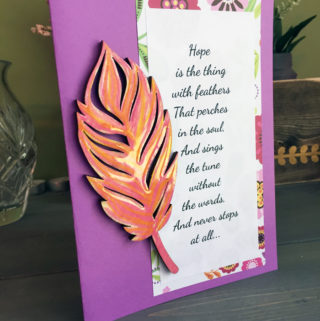 Shiny Wood Cutouts - Finished Feather Card1
