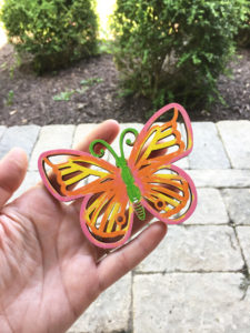 Shiny Wood Cutouts - colored butterfly, no resin
