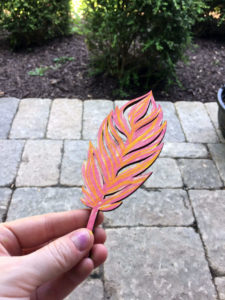 Shiny Wood Cutouts - colored feather