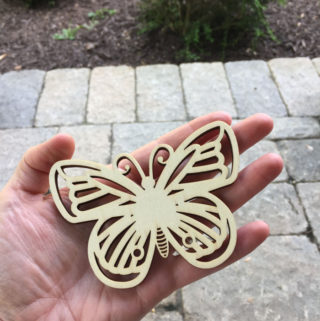 Shiny Wood Cutouts - wood butterfly, no color, no resin