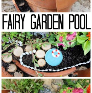 Make this fairy garden with a pool for your outdoor area or garden!