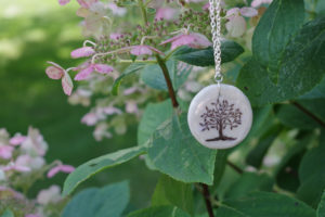 Clay Pendant Ink Transfer- finished tree pendant