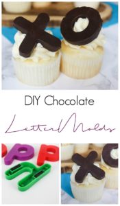 Easy and creative DIY chocolate letters! Make your own molds from fridge magnets, and form chocolate letters in just a few minutes! Perfect for spelling out names, dates, etc for birthdays, weddings, anniversary parties, engagement parties, and more!