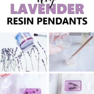DIY lavender resin pendants