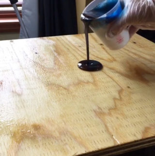 Poured Resin Wall Art beginning resin pour