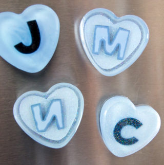DIY fridge magnets resin hearts-3513