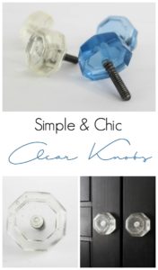 Make your own simple and chic clear knobs using resin. This fun DIY will add a custom feel to your cabinets or dressers. The transparent finish lets you see the hardware inside the knob that will be sure to grab the attention of guests!