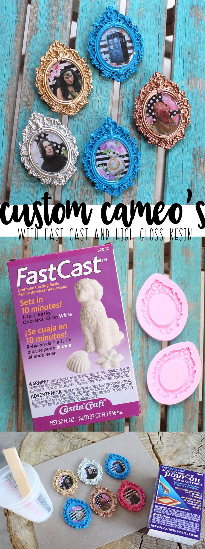 Custom Cameo Resin Pins DIY via @resincraftsblog