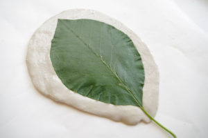 DIY Leaf Imprint Clay Bowls- third leaf design