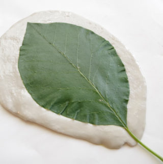 DIY Leaf Imprint Clay Bowls- third leaf design