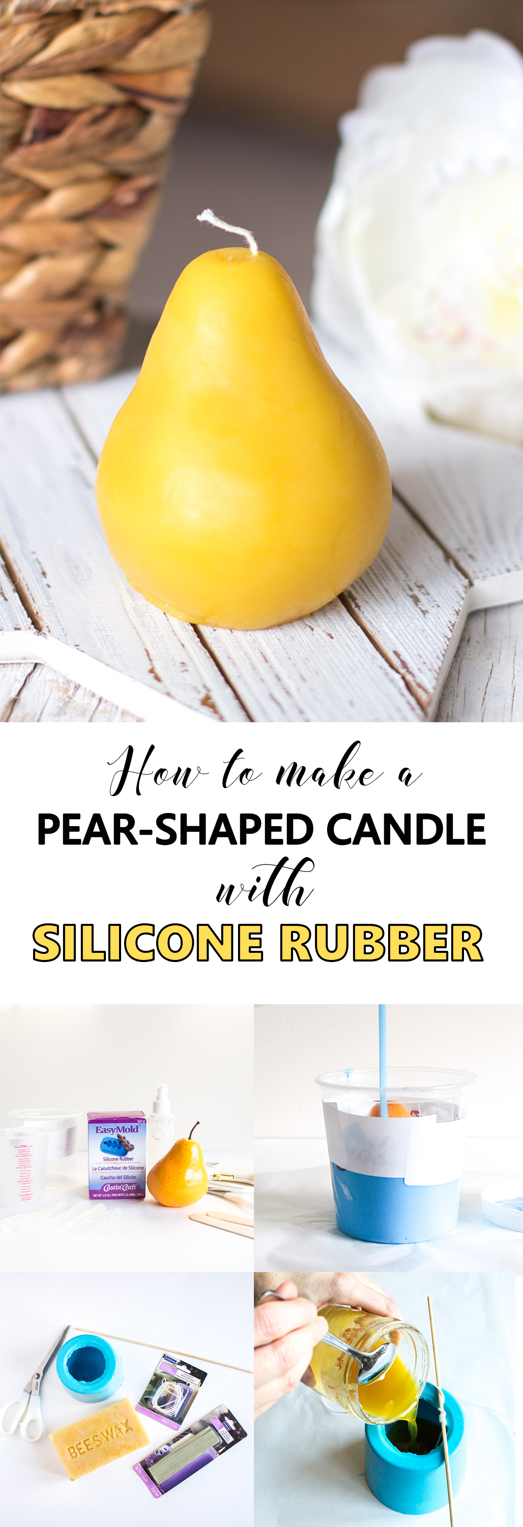 Pear Shaped Candle with EasyMold  via @resincraftsblog