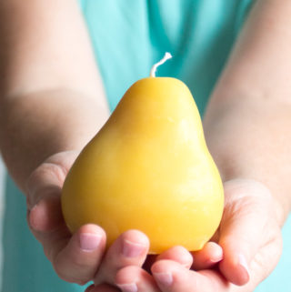 DIY silicone pear mold and beeswax candle-6642