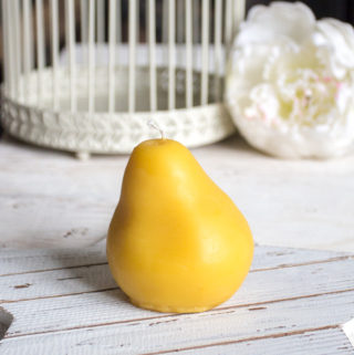 DIY silicone pear mold and beeswax candle-6645