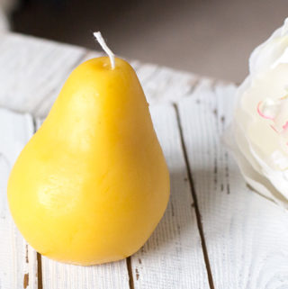 DIY silicone pear mold and beeswax candle-6656