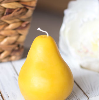 DIY silicone pear mold and beeswax candle-6663