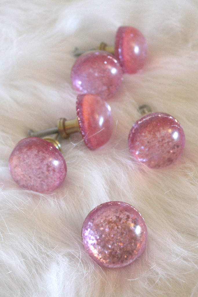 Pink Glitter Resin Knobs DIY Resin Crafts Blog