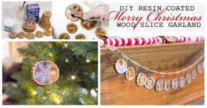 Resin Coated Merry Christmas Wood Slice Garland Social Media Image