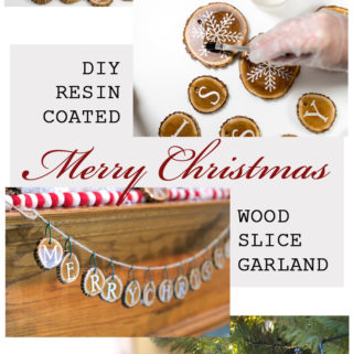 resin coated merry christmas wood slice garland pinterest image