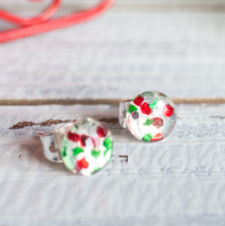 Resin Glitter Earrings Christmas Sustain My Craft Habit-7399