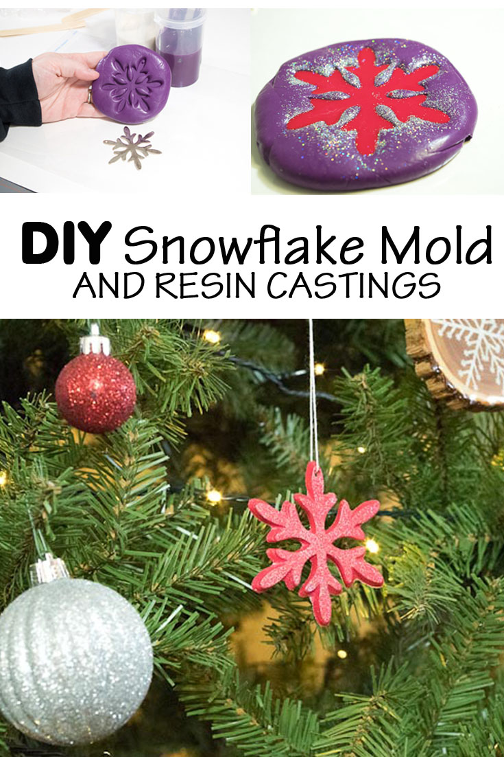 DIY Snowflake Mold and Resin Castings Tutorial - Step-by-step instructions to create this awesome snowflake mold and resin castings. First, make a mold, then cast as many snowflakes as you want! SO easy! #resincraftsblog #easymoldsiliconeputty #fastcastresin via @resincraftsblog