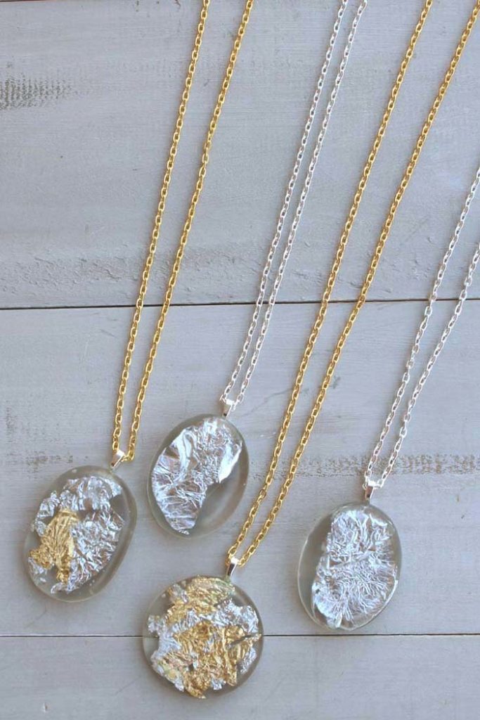 DIY Gold Silver Leaf Resin Pendants Resin Crafts Blog